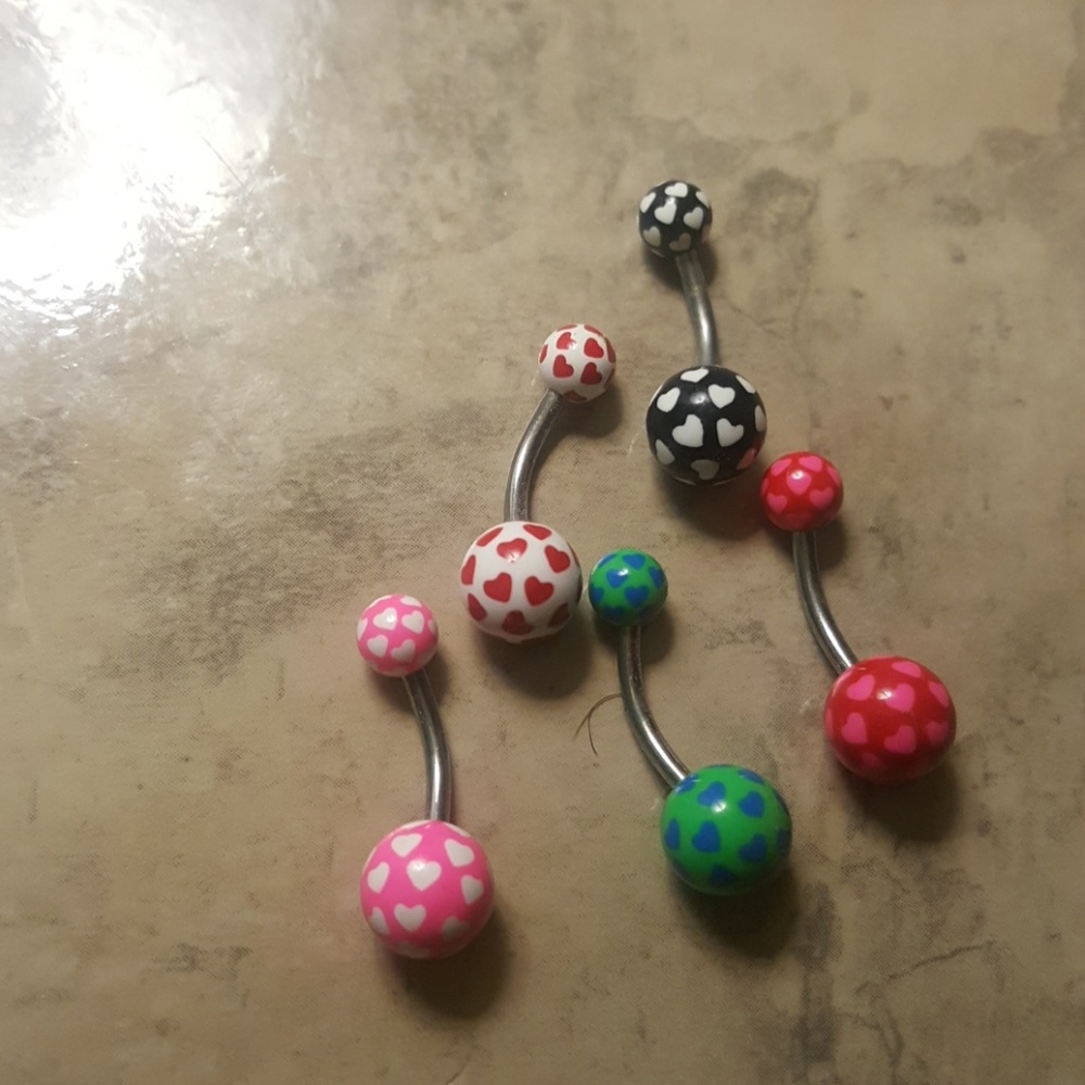 Belly button Multi pack 14 gauge rings